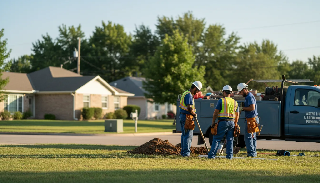 Residential water line and bathroom plumbing service in Deep River, IA